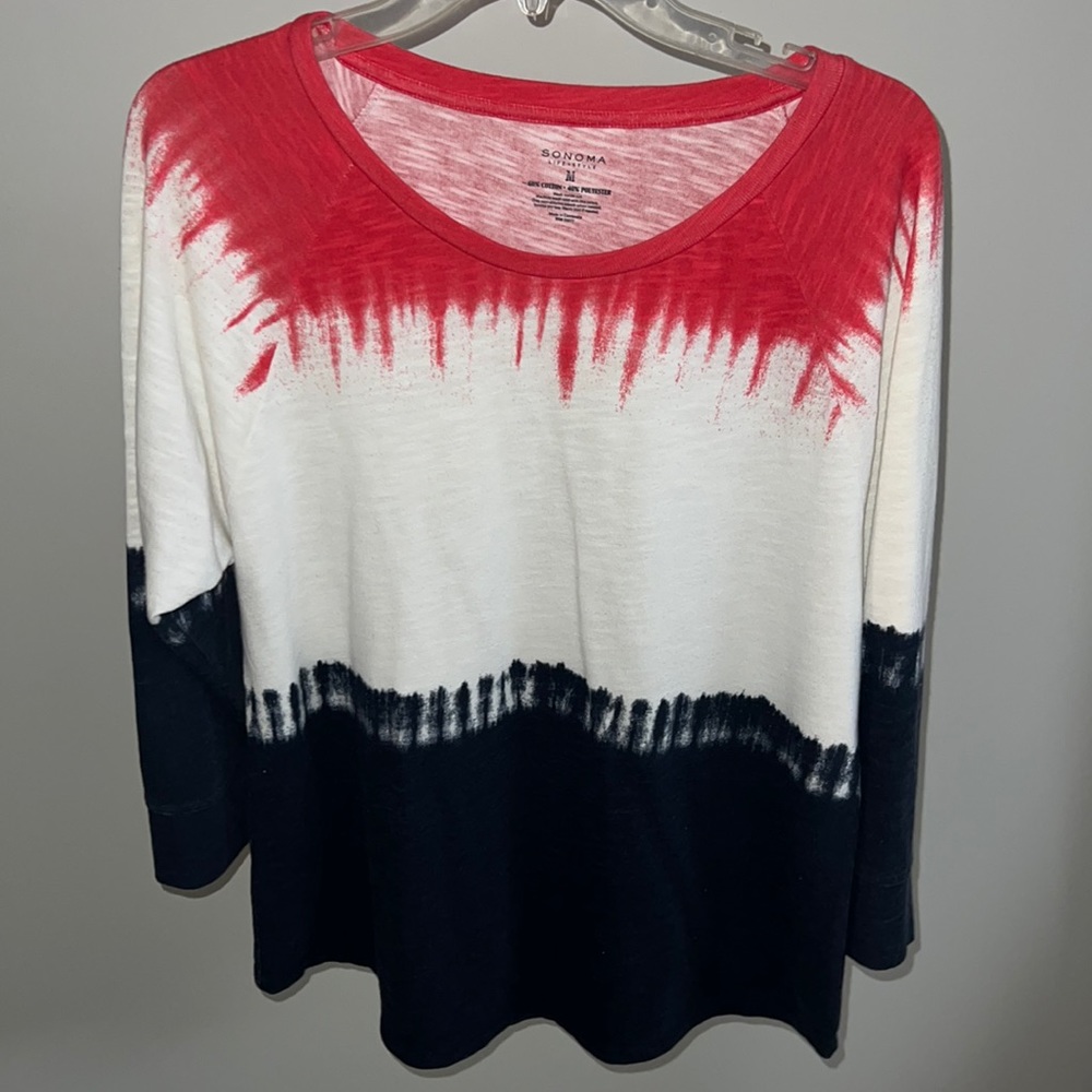 Sonoma red white & blue tie dye sweatshirt size medium
